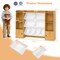 Kids Toy Storage Cabinet with 8 Bins, Open Shelves & Single-Door Cabinet Child-Friendly Organizer for Books